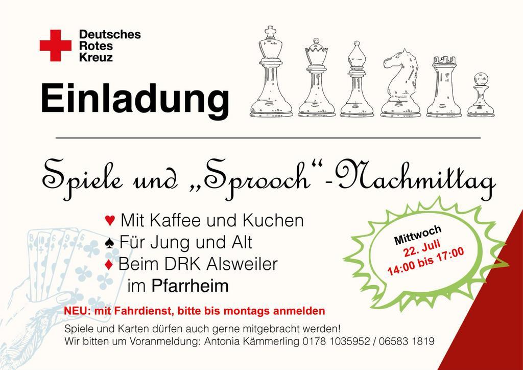 Spiele- und Sproochnachmittag beim DRK Alsweiler